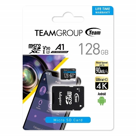 128GB MicroSDXC A1 UHS-III U3 V3 TEAUSDX128GIV30A103 Click