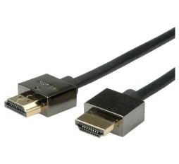 Slika proizvoda: ROLINE Notebook HDMI High Speed kabl + Ethernet,M/M, 1920 x 1080 @60Hz (2K, Full HD), HDMI High Speed with Ethernet, 1 m, crni