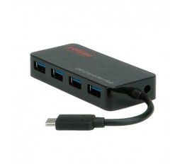 Product image: ROLINE Type C - USB Hub, 4xUSB 3.0 porta, sa napajanjem, crni