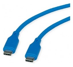 Product image: ROLINE USB 2.0 kabl, C–C, M/M, 60W, silicone, blue, 1 m
