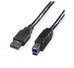 Product image: ROLINE USB 3.2 Gen 1 Cable, A - B, M/M, black, 3 m