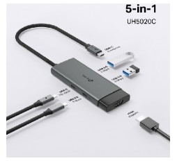 Slika proizvoda: UH5020C USB Type-C ‘5-u-1’ hub 1 x USB-C + 2 x USB-A 3.0