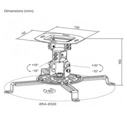 Product image: VALUE univerzalni nosač za projektor za plafon, do 13,5 kg,