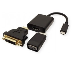 Slika proizvoda: VALUE USB Type C - HDMI/VGA/DVI Adapter, 3840 x 2160 @60Hz (4K, UHD-1)