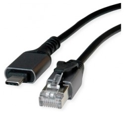 Slika proizvoda: VALUE USB Type C to Gigabit Ethernet Cable konverter, crni, 1 m