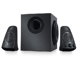 Slika proizvoda: Z623 Speaker System 2.1, 200 watts (RMS), Two 3.5 mm inputs, One pair of RCA inputs, Headphone output, Controls integrated in the right satellite—Power, Volume, and Bass controls